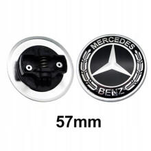 Emblema anteriore per cofano 57 mm nero per auto, finitura elegante in metallo resistente, ricambio decorativo universale
