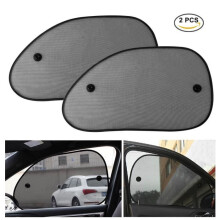 Parasole per auto con ventose per finestrino laterale posteriore, protezione solare anti-UV per bambini, tessuto spesso, 65 x 38 cm