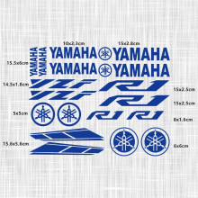 Reflecterende blauwe motorsticker voor kuip, logo en spons, geschikt voor sportmotoren, duurzaam en waterbestendig