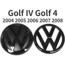 2er Set Emblem für Frontgrill und Heckklappe Schwarz Glänzend passend für VW Golf 4 IV 2004 bis 2008