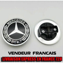 Insignia para capó negra de 57 mm para coche, acabado metálico, diseño elegante para clase C, E, CLK y S
