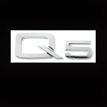 Chromiertes Kofferraumemblem für Audi Q5, Autologo, hochwertiges Metall, passend als Ersatz für Heckklappe und Fahrzeugdekoration