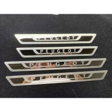 Protezioni soglia porta compatibili con 3008 408 505 508 308, set da 4, acciaio inox, sottili, colore argento металlico