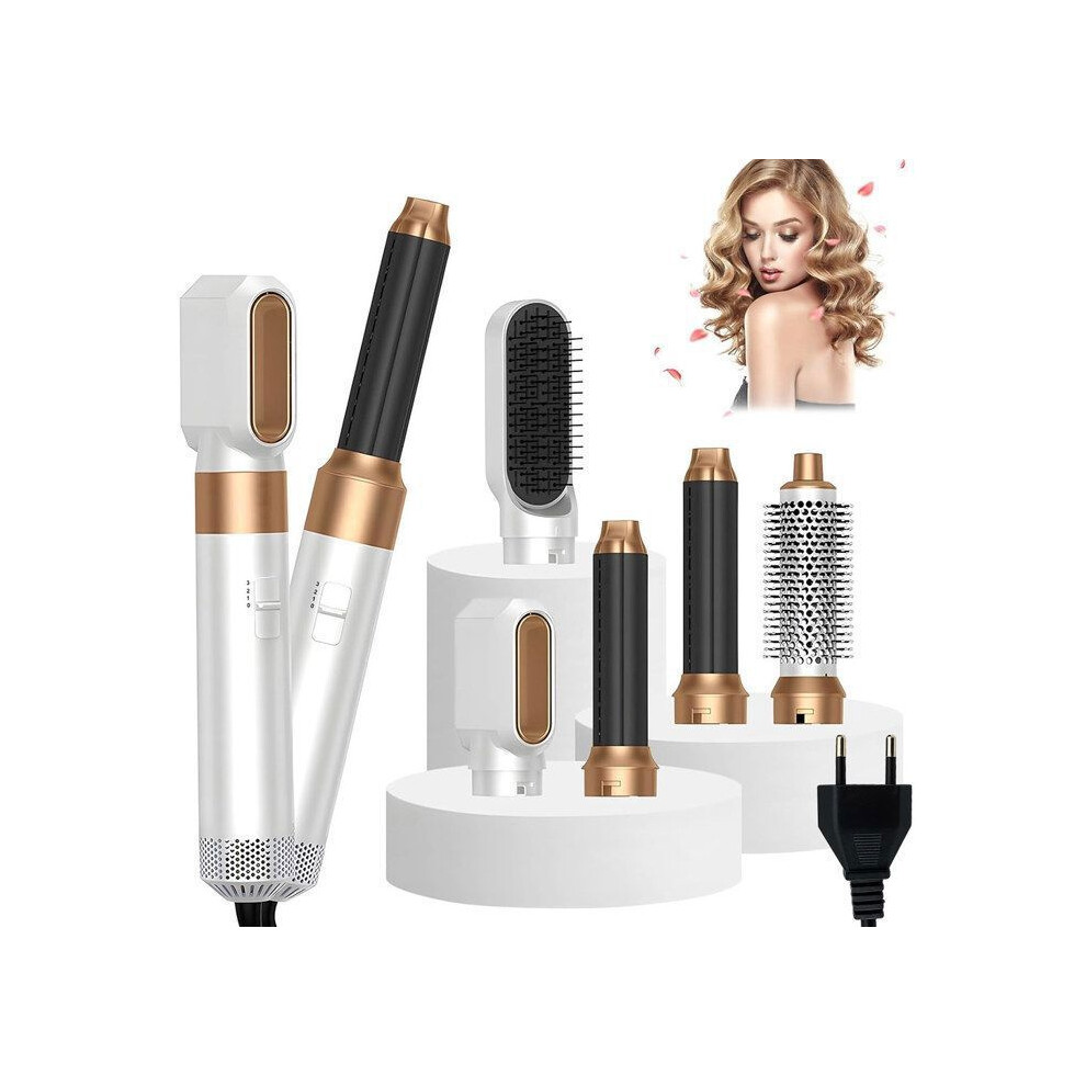 5 in 1 Hot Air Styler Brush 110,000 RPM Negative Ions 1000W 3 Heat Settings Hair Dryer and Straightening Brush