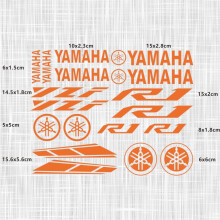 Reflecterende motorsticker met logo en schuim, oranje, geschikt voor sportmotoren, duurzaam en goed zichtbaar