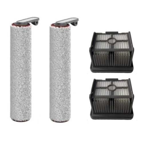 4 Pack Compatible H12 Pro HEPA Washable Filter and Main Roller Brush Replacement for Vacuum Cleaner