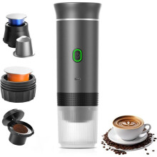Macchina da caffè portatile elettrica 3 in 1 con funzione di auto-riscaldamento e porta di ricarica, compatta per casa e viaggio