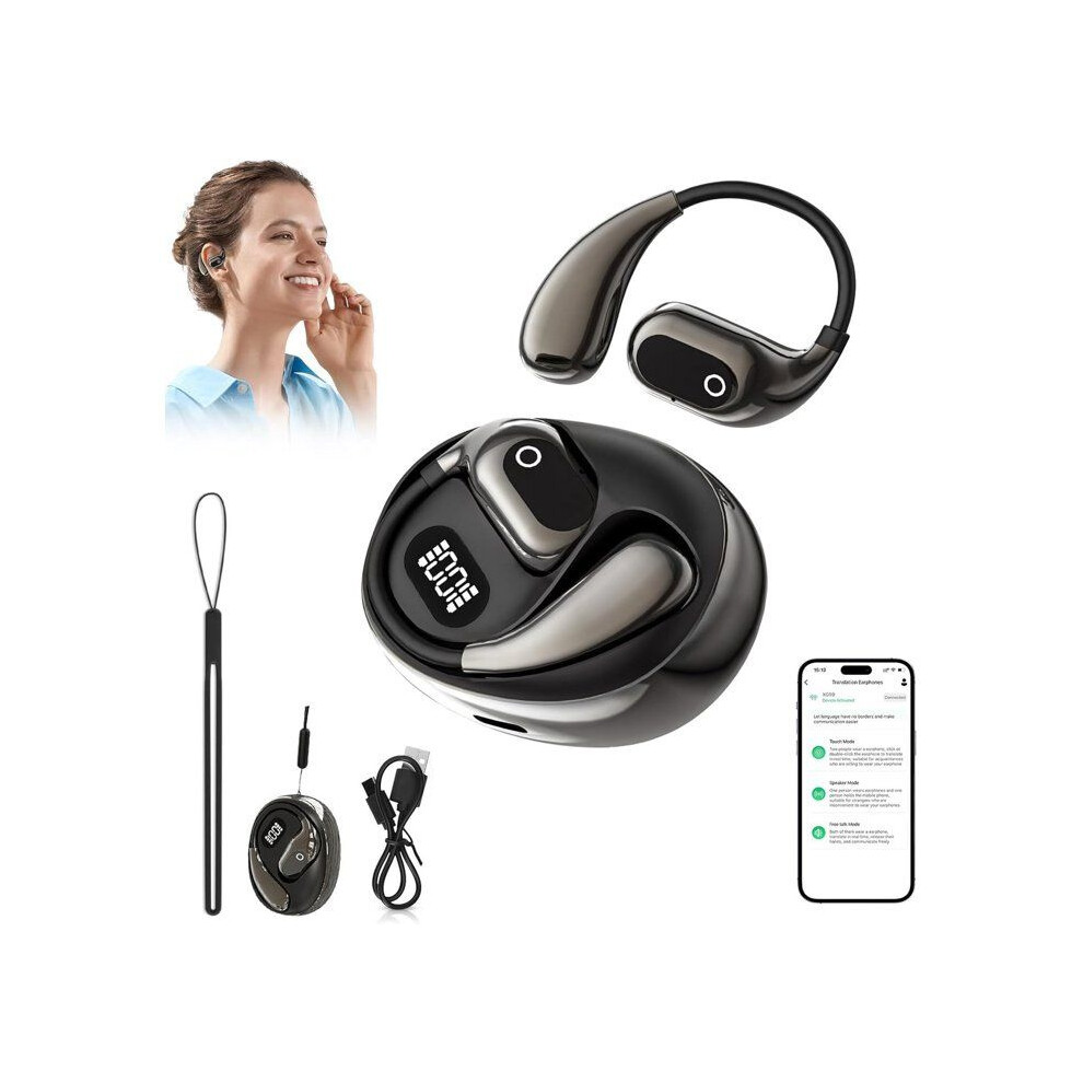 Wireless Translation Earbuds, Bluetooth 5.0, Real-Time Translation In 138 Languages, Noise Reduction, 24-Hour Battery Life 6083684351396