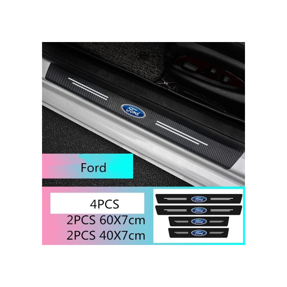 4 Carbon Fibre Car Door Sill Protectors Stickers Pedal Trim Decals For Vehicle Interior Decoration 6083684353260
