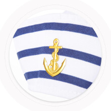 2pcs chapéu marinheiro chapéu barco azul branco listrado pano ajustável chic elegante
