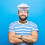 2pcs Sailor Hat Boat Hat Blue White Striped Cloth Adjustable Chic Elegant 1