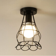 Vintage-Industrie-Deckenleuchte aus Metallkäfig mit Blumendekor, Retro-Loft-/Büro-/Café-Deckenleuchte, dekorative Beleuchtung