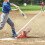 Automatic Ball Machine Toy Kids Baseball Pitching-pink 3 goals 3
