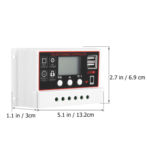 Solar-Laderegler 30A Digital Mit Timer Solarpanelsteuerung Bunt 1