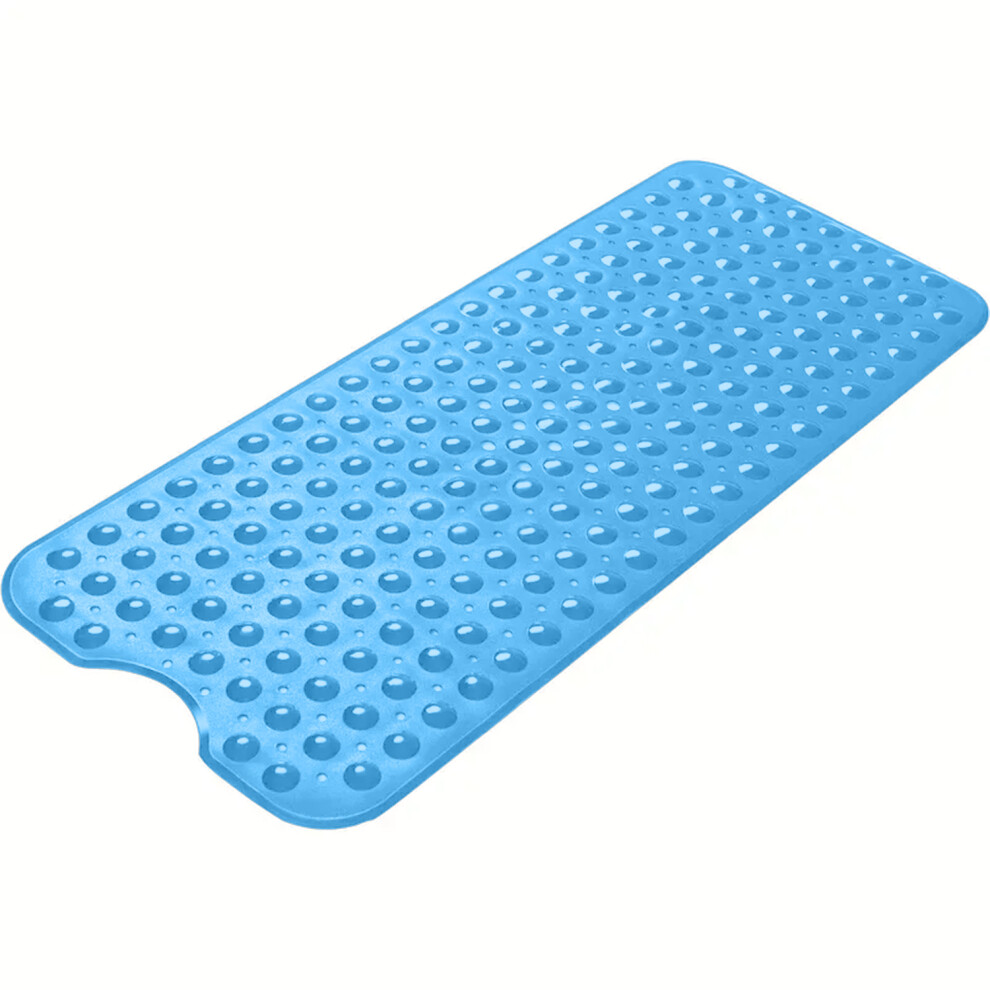 Imperial Rooms (40X100 Cm, Blue) Extra Large Bath Mat Non Slip Bathtub Strong Suction Anti-Mold Rubber Shower Mats Light/Blue
