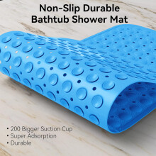 (40 x 100 cm , Light Blue) Large Bath Mat Non Slip Shower Mats Bathroom Safety