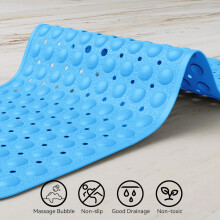 (Large (40 x 100) cm, Light Blue Bath Shower Mat) Non Slip Bath Shower Mats Anti-Bacterial Bathtub Mat
