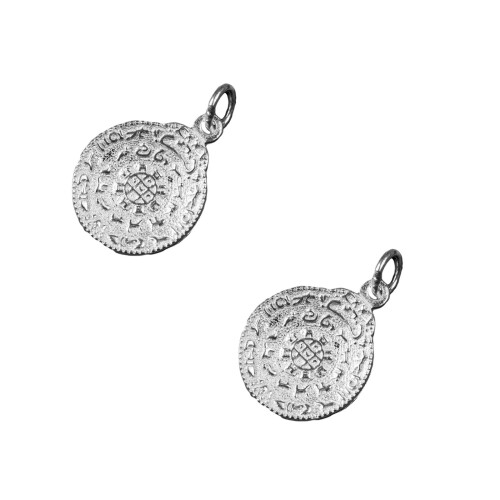2Stk Silberne Buddhistische Amulette Hängend Für Schmuck 1