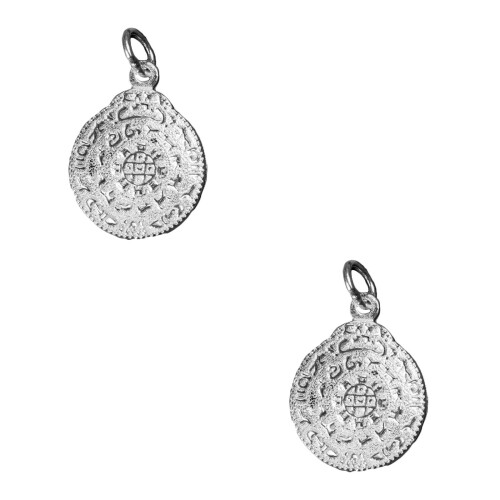 2Stk Silberne Buddhistische Amulette Hängend Für Schmuck 2