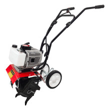 SwitZer 52CC Petrol Garden Tiller Cultivator W/ Steel Tines for Garden Lawn Grey