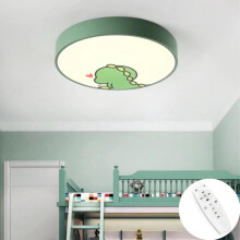 Runde 30 cm LED-Deckenleuchte in Dinosaurierform für Kinderzimmer, dimmbar mit Fernbedienung, Deckenleuchte für Jungen- und Mädchenzimmer