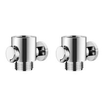 2er-Set Ein-Knopf Duschabsperrventil mit einstellbarer Wasserdruckregelung, G1/2 Universalanschluss für Handbrausen