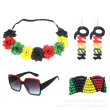 (Style 7) Vintage Festival Costume Set: Personalized Fisherman Hat, Bracelet, Necklace & Glasses
