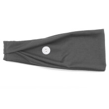 (Dark Gray) Mask Buttons Headband, Anti-Choke Sports Sweatband, Men’s Fitness Towel Headband, Yoga Running Headwrap