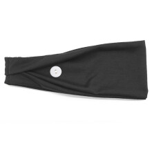 (Black) Mask Buttons Headband, Anti-Choke Sports Sweatband, Men’s Fitness Towel Headband, Yoga Running Headwrap