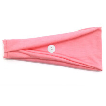 (Light Pink) Mask Buttons Headband, Anti-Choke Sports Sweatband, Men’s Fitness Towel Headband, Yoga Running Headwrap