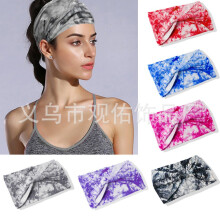 (6 pcs) Fascia per capelli da yoga tie-dye da donna – Ampia fascia sportiva traspirante