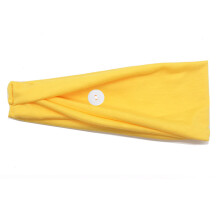 (Yellow) Mask Buttons Headband, Anti-Choke Sports Sweatband, Men’s Fitness Towel Headband, Yoga Running Headwrap