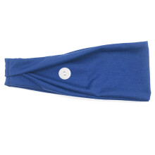 (Blue) Mask Buttons Headband, Anti-Choke Sports Sweatband, Men’s Fitness Towel Headband, Yoga Running Headwrap