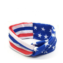 (Flag cross headband) Męska elastyczna opaska sportowa na Dzień Niepodległości i damska szeroka, pochłaniająca pot opaska na włosy