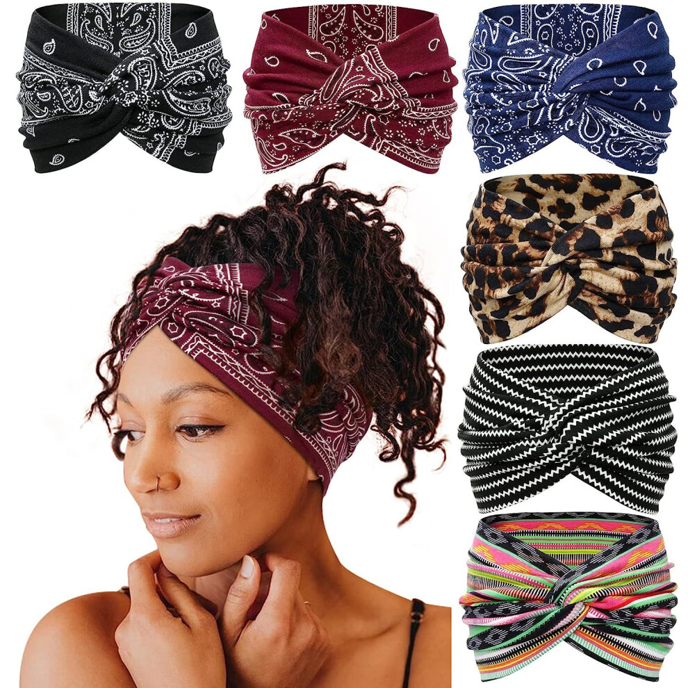 White/Light (B) Women's Extra Wide Yoga Headband Elastic Sweat-Absorbing Running Sports Headwrap