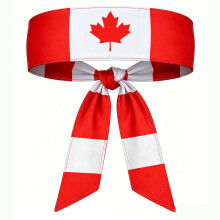 (Canada) Fascia elastica sportiva da uomo per il Giorno dell'Indipendenza e accessorio per capelli da donna con croce larga e traspirante.