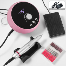 (Pink (US standard)) 45000 RPM 203 Electric Nail File Lightweight Nail Care Polishing Machine