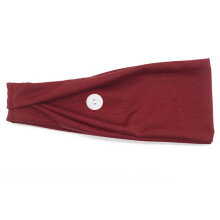(Dark Red) Mask Buttons Headband, Anti-Choke Sports Sweatband, Men’s Fitness Towel Headband, Yoga Running Headwrap