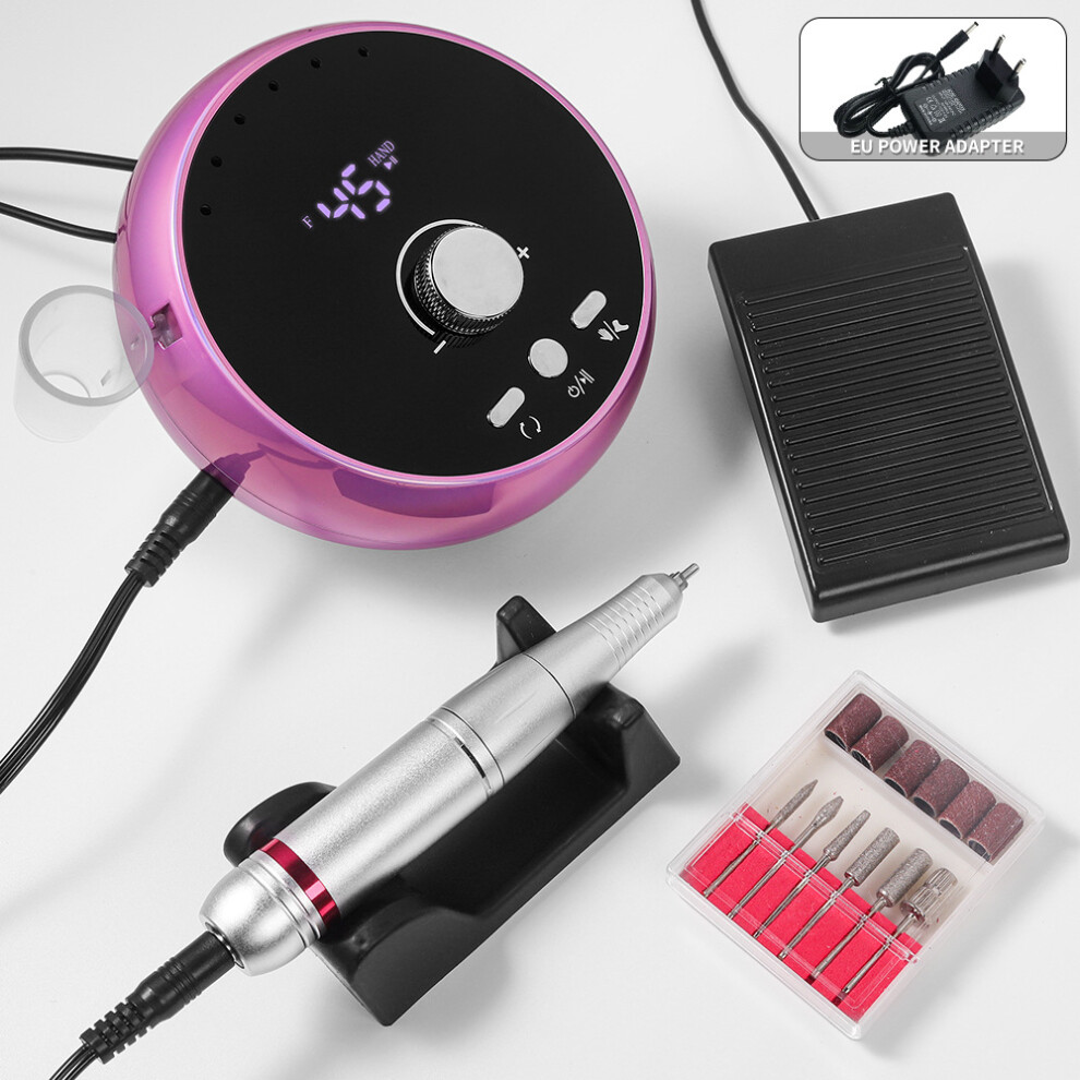 (Colorful (EU standard)) 45000 RPM 203 Electric Nail File Lightweight Nail Care Polishing Machine
