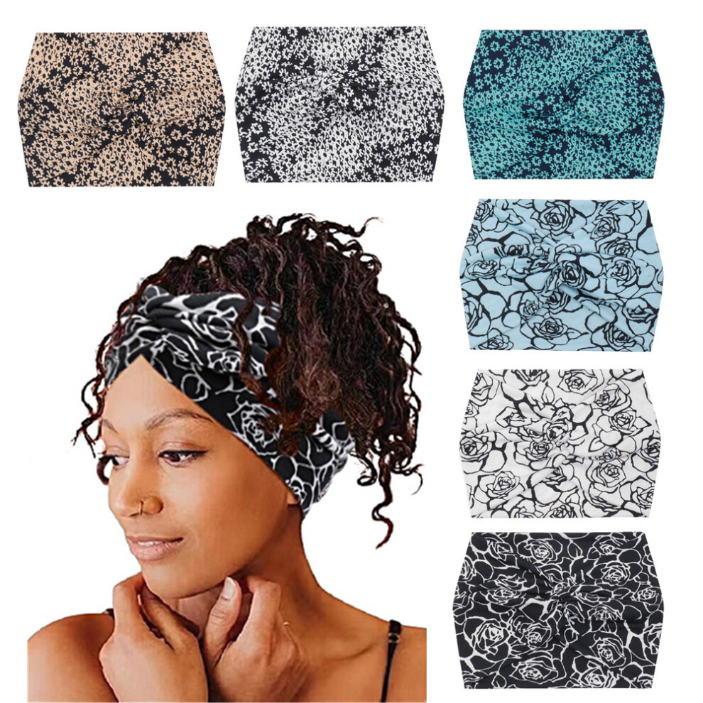 (A) Women's 18CM Wide Yoga Headband Elastic Running Hairband Sports Headscarf