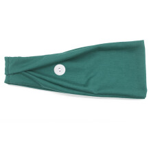 (Peacock Blue) Mask Buttons Headband, Anti-Choke Sports Sweatband, Men’s Fitness Towel Headband, Yoga Running Headwrap