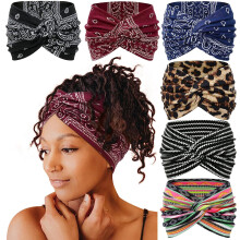 (c) Fascia elastica incrociata super larga per capelli da donna – Accessorio per capelli da yoga, corsa e sport