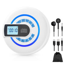 (White) Multifunksjonell Bluetooth CD-spiller med FM-sender og USB-avspilling