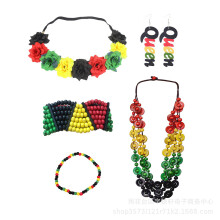 (Style 8) Vintage Festival Costume Set: Personalized Fisherman Hat, Bracelet, Necklace & Glasses