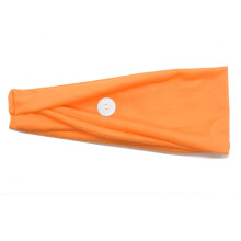 (Orange) Mask Buttons Headband, Anti-Choke Sports Sweatband, Men’s Fitness Towel Headband, Yoga Running Headwrap