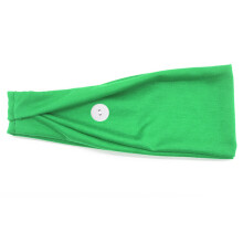 (Bright Green) Mask Buttons Headband, Anti-Choke Sports Sweatband, Men’s Fitness Towel Headband, Yoga Running Headwrap
