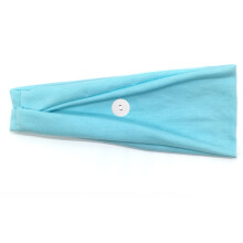 (Light Blue) Maskknappar, Anti-chok sport svettband, Herr fitnesshanddukspannband, Yoga löparhuvudband