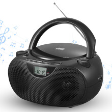 (Black, Australian Standard) CD Bluetooth Portable Player AM/FM Radio with USB & Bass Boost