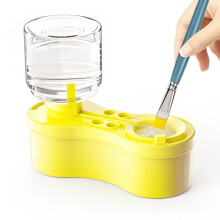 (Lemon yellow) Boîte de nettoyage pour pinceaux à peinture à l'huile et kit de nettoyage pour pinceaux