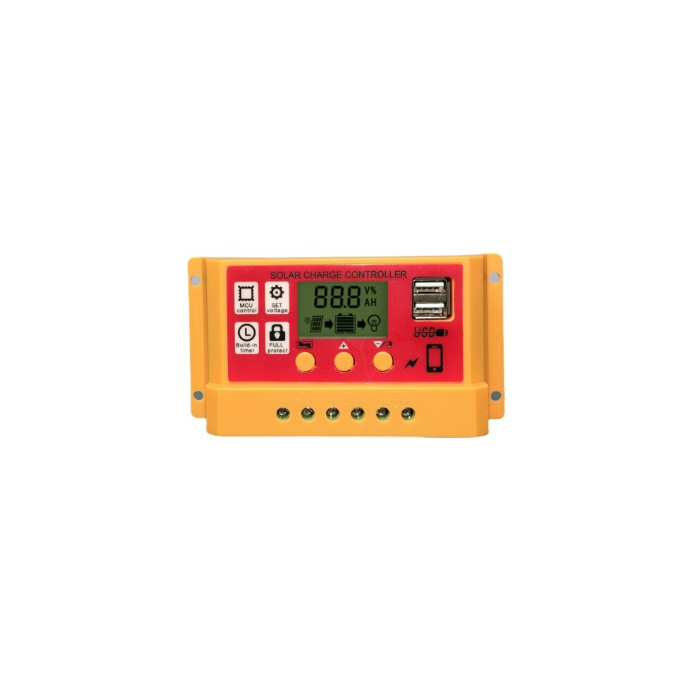 (30A) Face Solar Charge Controller 12V 24V 11.1V 10A 20A 30A: Photovoltaic Kit Orange/Red 5947582237491